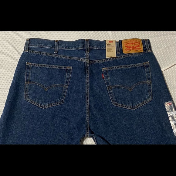 NWT Men’s LEVI’S 505 Regular Jeans Dark Wash 42x32 - Picture 2 of 6